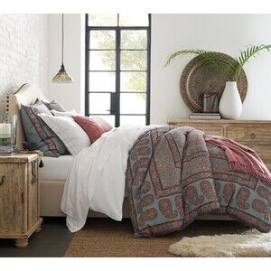 Pottery Barn Thalia Blue Paisley Full Queen Duvet Cover